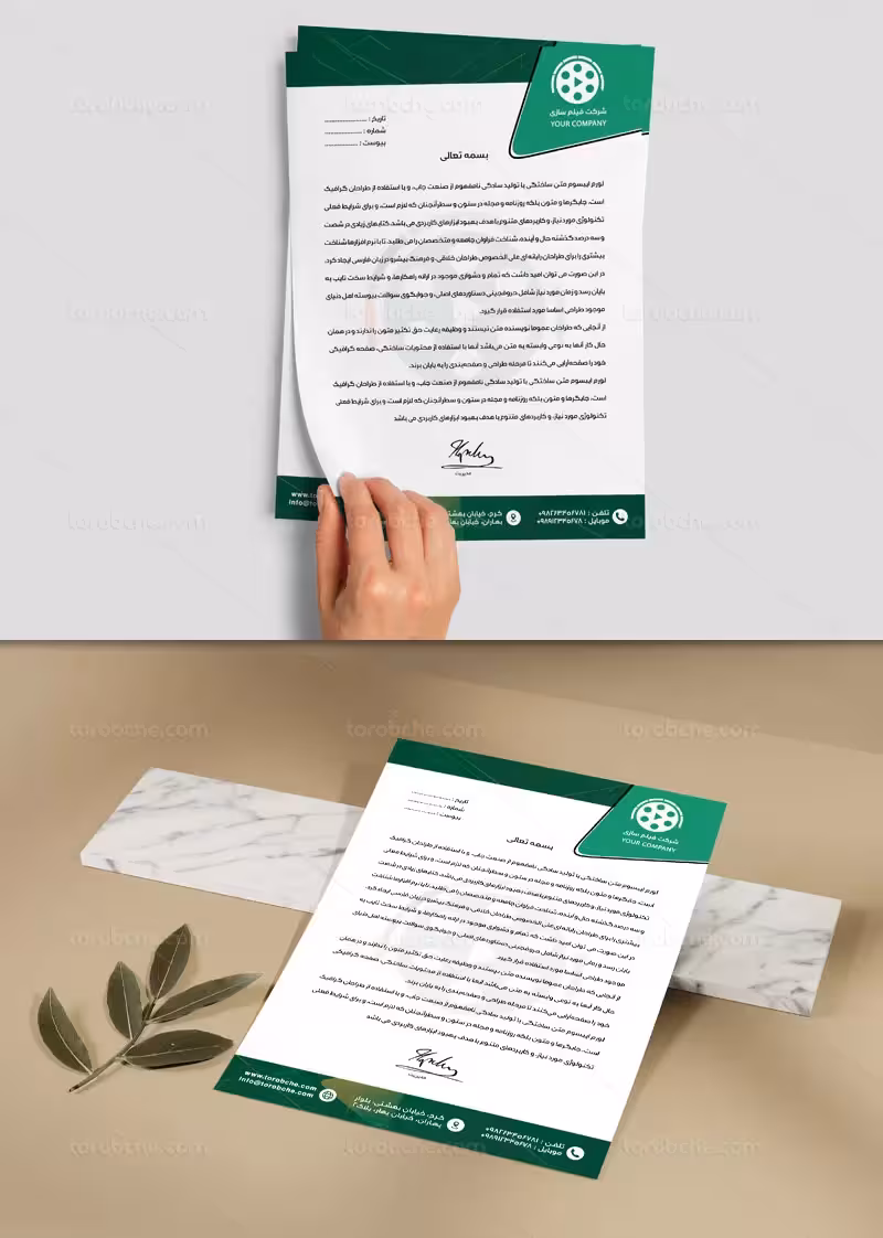 سربرگ شرکت فیلم سازی | گرافیک با طعم تربچه