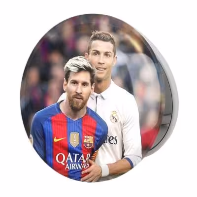 آینه جیبی خندالو طرح کریستیانو رونالدو و لیونل مسی مدل تاشو کد 13999