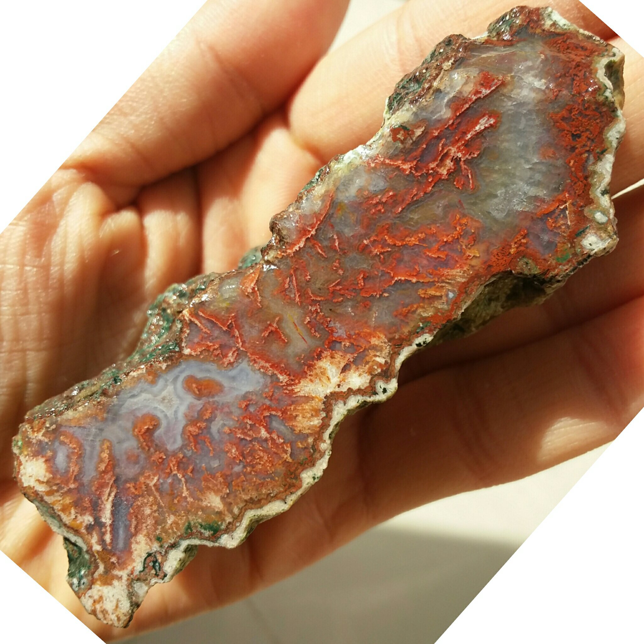 اسلایس سنگ راف عقیق منظره محشر شاهکار خلقت دیدنییییی 100 در 100 طبیعی