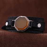 دستبند چرم طبیعی شرف الشمس 