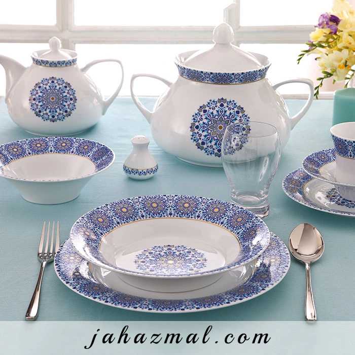 سرویس چینی زرین طرح سلطانیه طلایی 108 پارچه