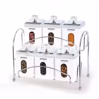 ست ادویه 6عددی 4گوش درب شفاف