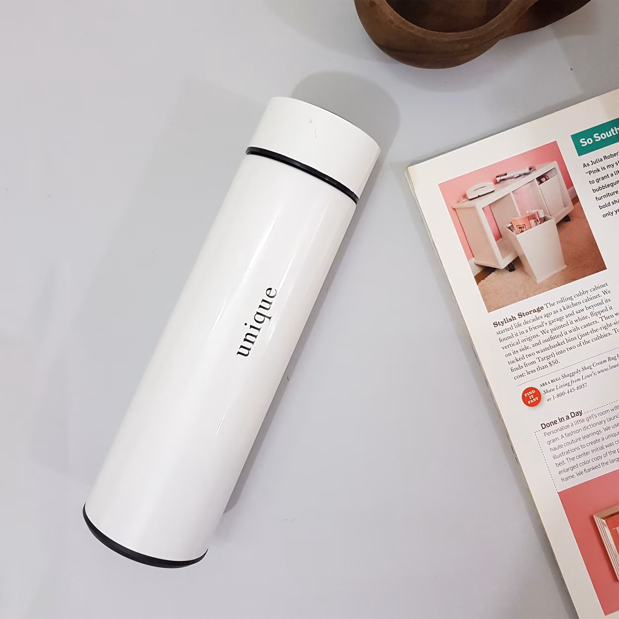 فلاسک هوشمند دیجیتالی  یونیک  0.5 لیتر درجه دار  نگهدارنده مایعات گرم و سرد سفید