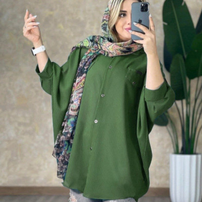 پانچو زنانه مدل پانچ کرپ حریر (موجودی سوال شود)