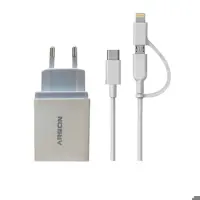 شارژر دیواری آرسون مدل AN-88 به همراه کابل تبدیل لایتنینگ وMicroUSB

