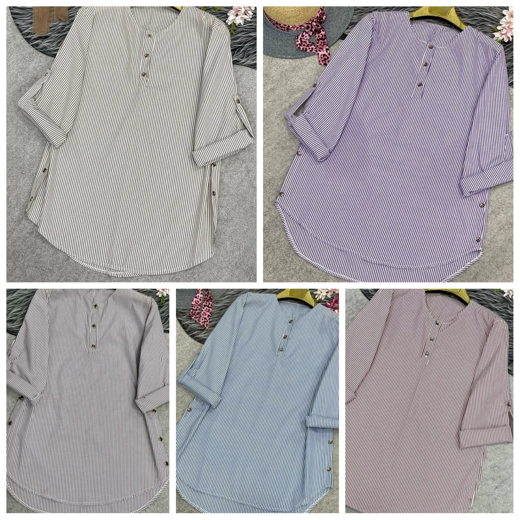 شومیز راه راه جنس داکرون نخ گرم بالا در 5 رنگبندی و 2 سایزبندی