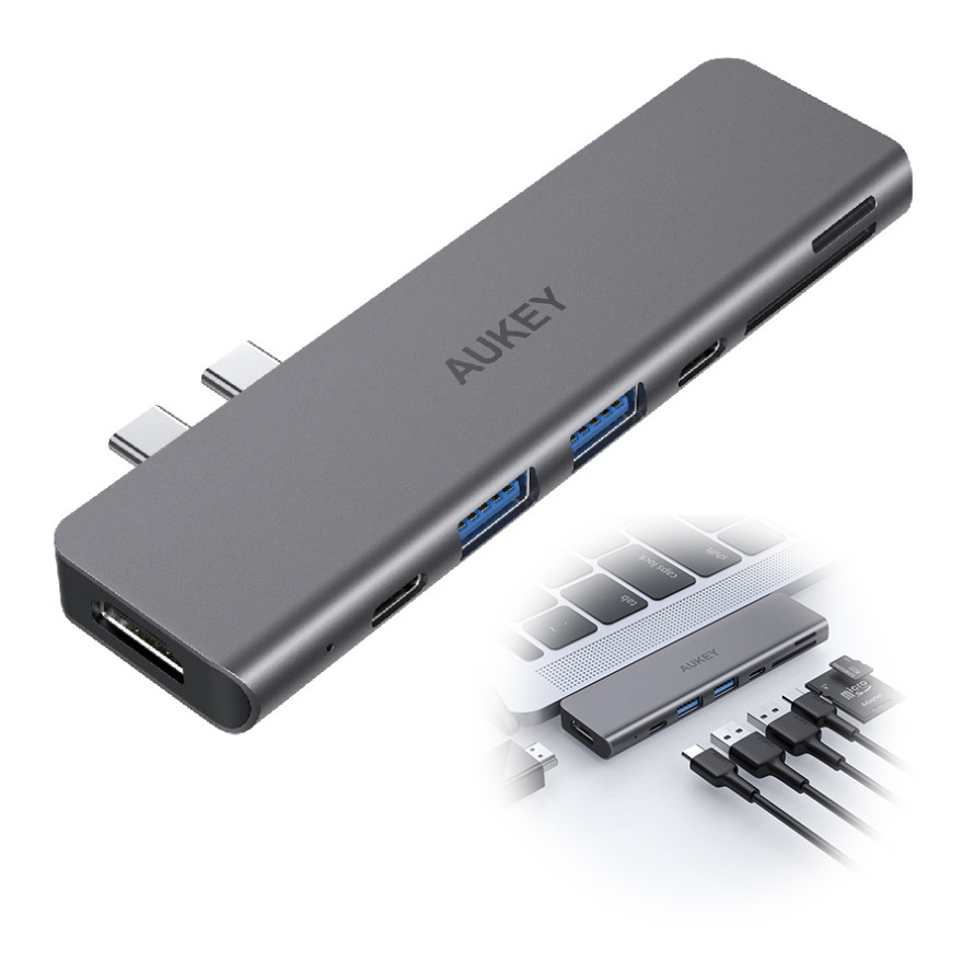 هاب 7 پورت USB Type C آکیCB-C76 GY