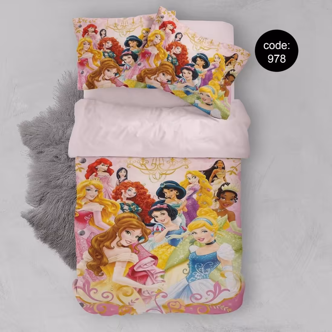 سرویس  روتختی تکنفره 4تکه چاپی قابل ست با پرده با انتخاب جنس پارچه کد978