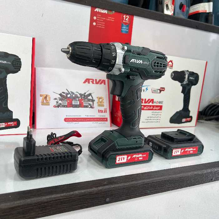 دریل شارژی 21 ولت آروا مدل 5823
