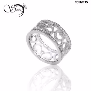 رینگ نقره طرح قلب زنانه