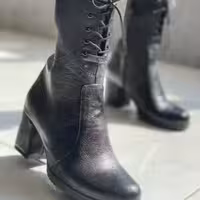 کفش نیم بوت پوتین پاشنه دار بندی