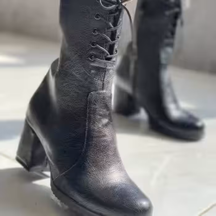 کفش نیم بوت پوتین پاشنه دار بندی
