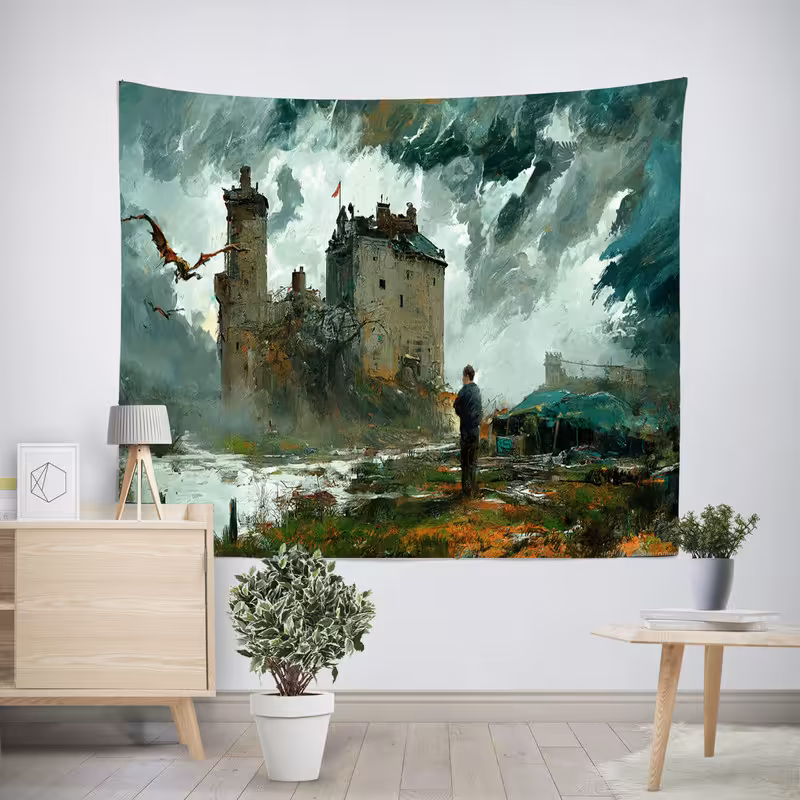 پوستر پارچه ای طرح تپستری نقاشی کد N02