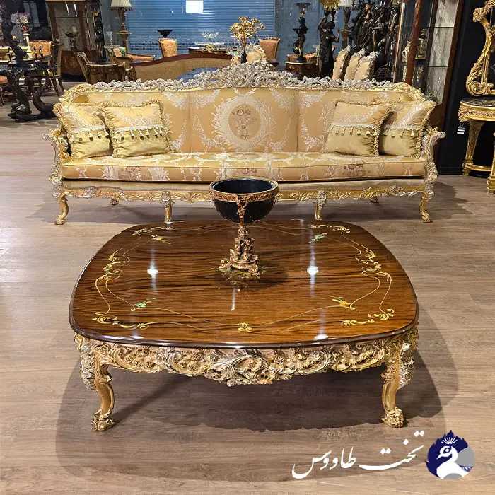 مبل کلاسیک طلاکوب مدل لیسبون