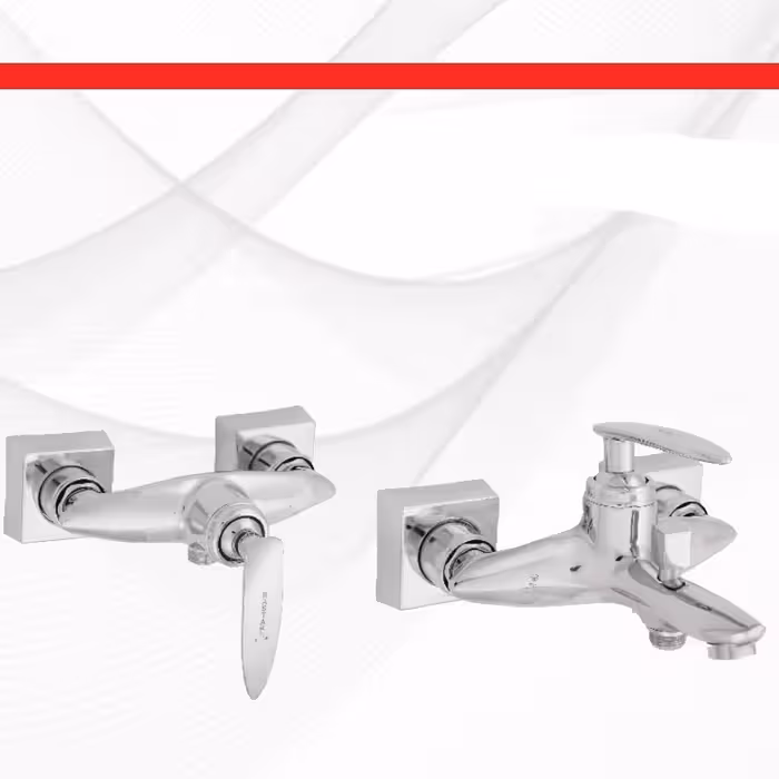 ست شیرالات ساختمان رنگ کروم جنس درجه 1 و استاندارد و دارای نشان کیفیت ایزوو9001