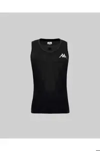 رکابی ورزشی مشکی مردانه MAN POLY TANK 2 ورزشکار مناسب سیاه Kappa