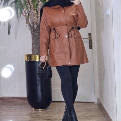 مانتو اسپرت زنانه چرم مدل مانتو کمرگت چرم مدل کارول