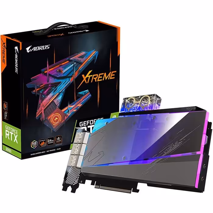 کارت گرافیک گیگابایت AORUS GeForce RTX 3090 XTREME WATERFORCE 24G