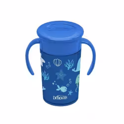 لیوان 360 درجه 300 میل درسته دار آبی