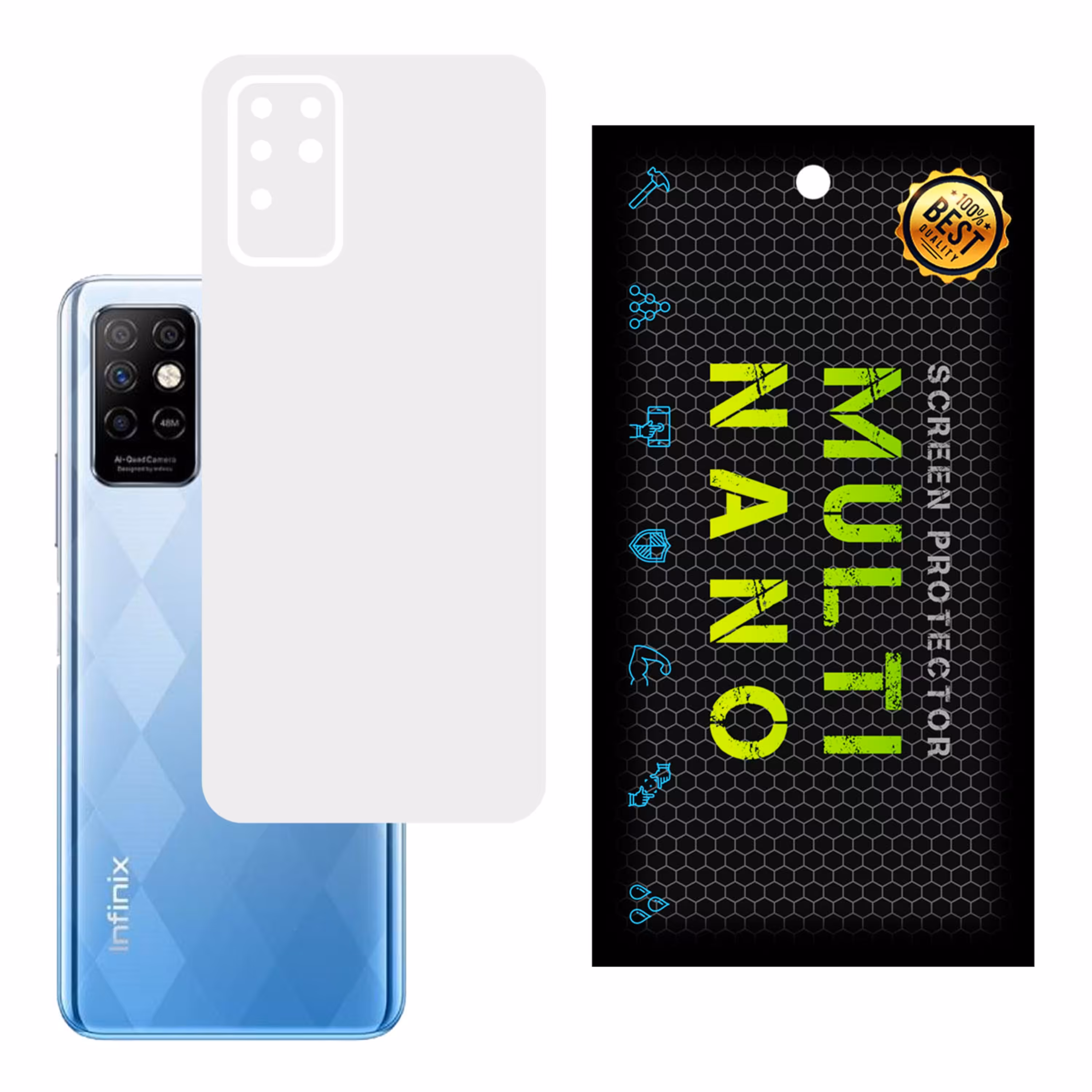 برچسب پوششی MultiNano مدل X-F1M- White برای پشت موبایل اینفینکس Note 8i