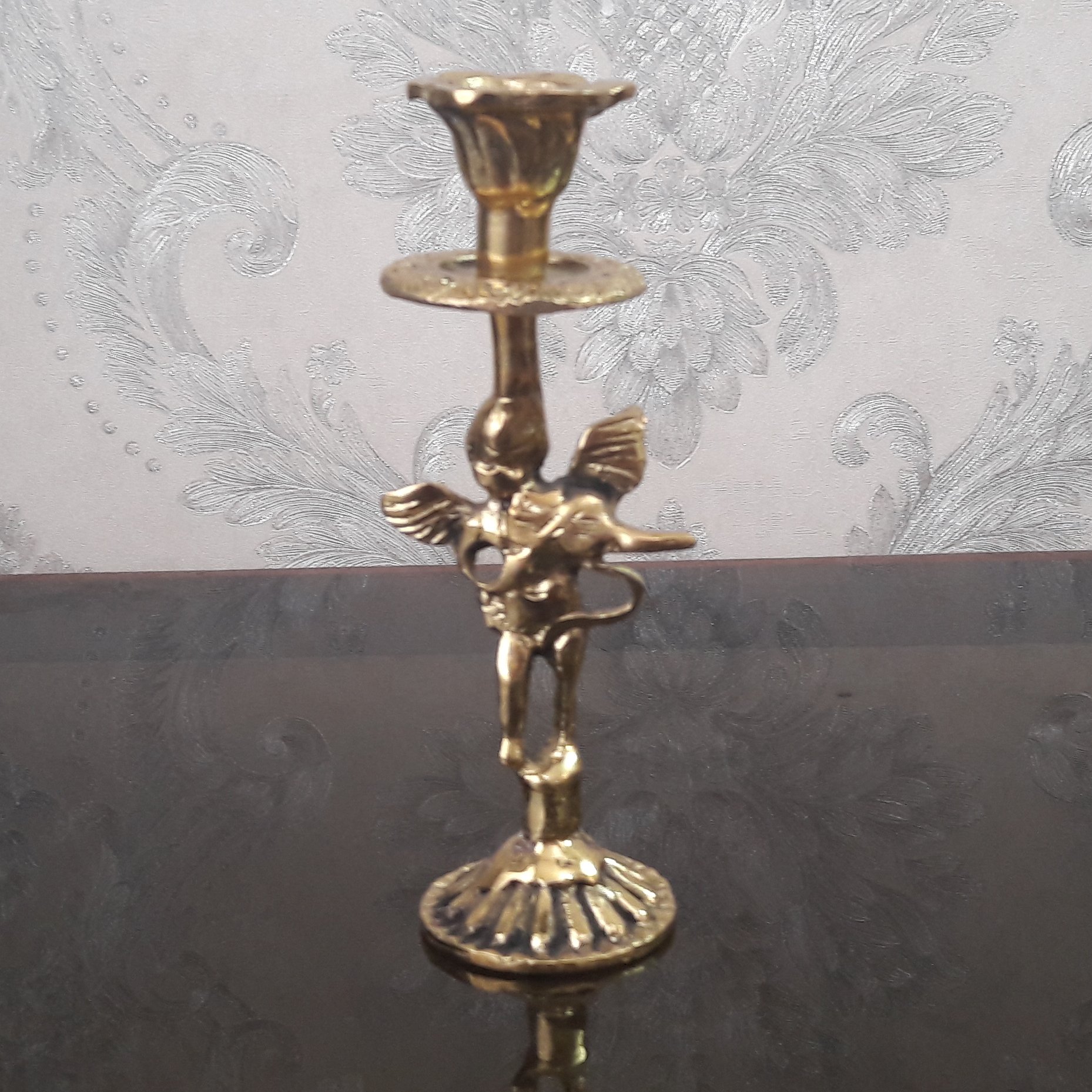 شمعدان برنز تکی فرشته