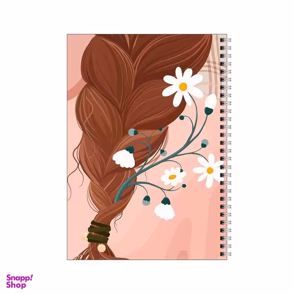 دفتر مشق 50 برگ بامبیلیپ طرح موهای بافته و گل بابونه کد 8399664