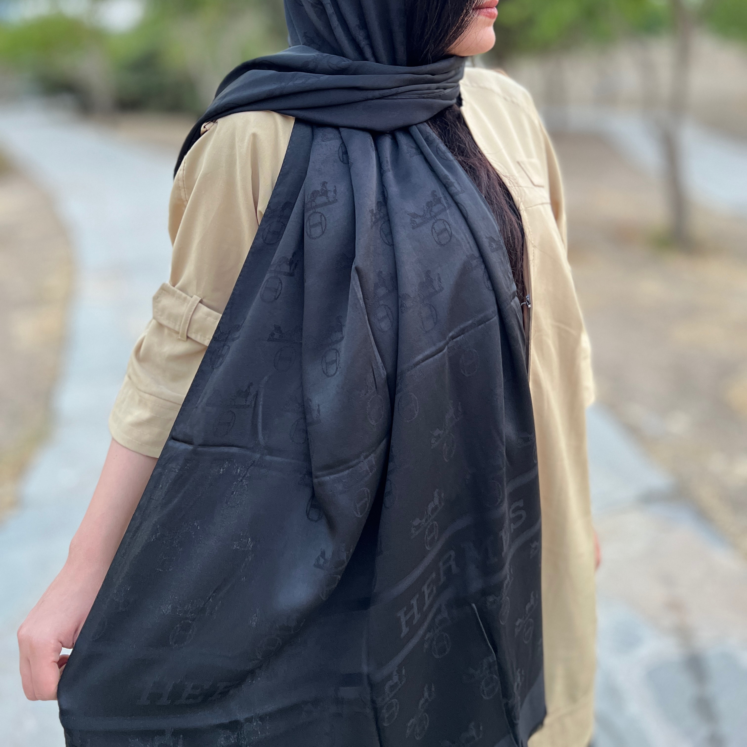 شال مشکی محرمی جدید نخ ابریشم وارداتی 