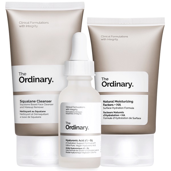 ست روتین آبرسان اوردینری The Ordinary مدل The Daily Set | شوینده اسکوالن، سرم هیالورونیک اسید، مرطوب کننده فاکتور طبیعی