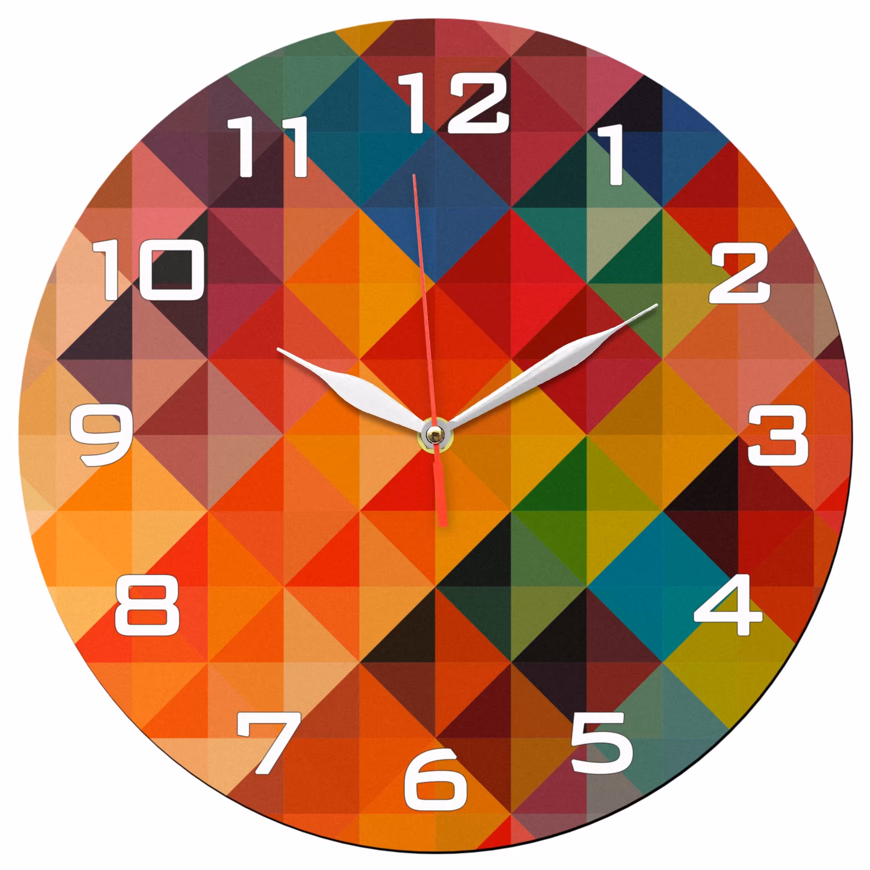 ساعت دیواری گرد مدل 1108 طرح رنگارنگ شکل دایره ای قطر 30