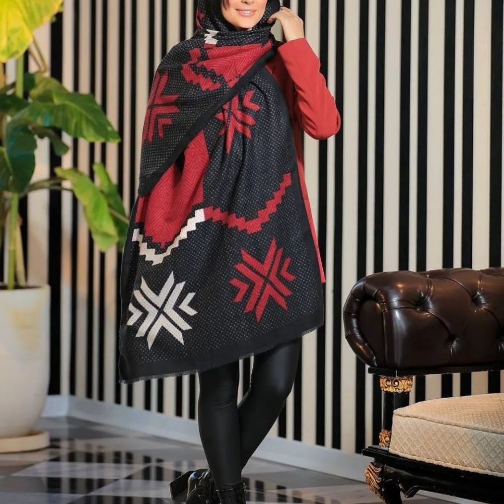 شال موهر پشمی ست طلایی 