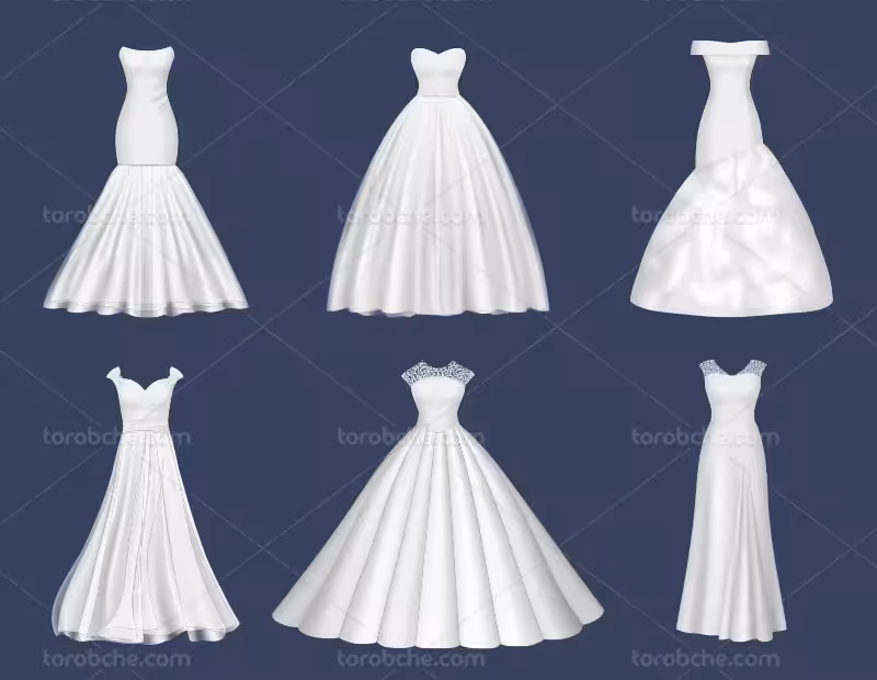 وکتور انواع لباس عروس | گرافیک با طعم تربچه