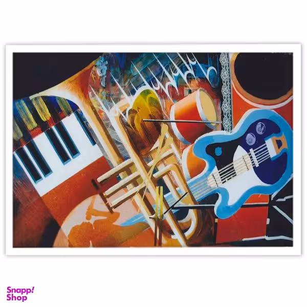 تابلو بکلیت طرح نقاشی کوبیسم آلات موسیقی مدل W-15432