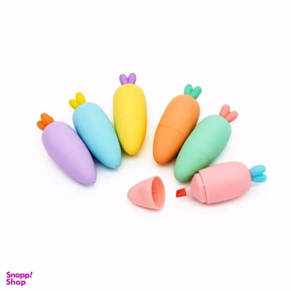 ماژیک علامت گذار مدل پاستلی طرح هویج بسته 6 عددی