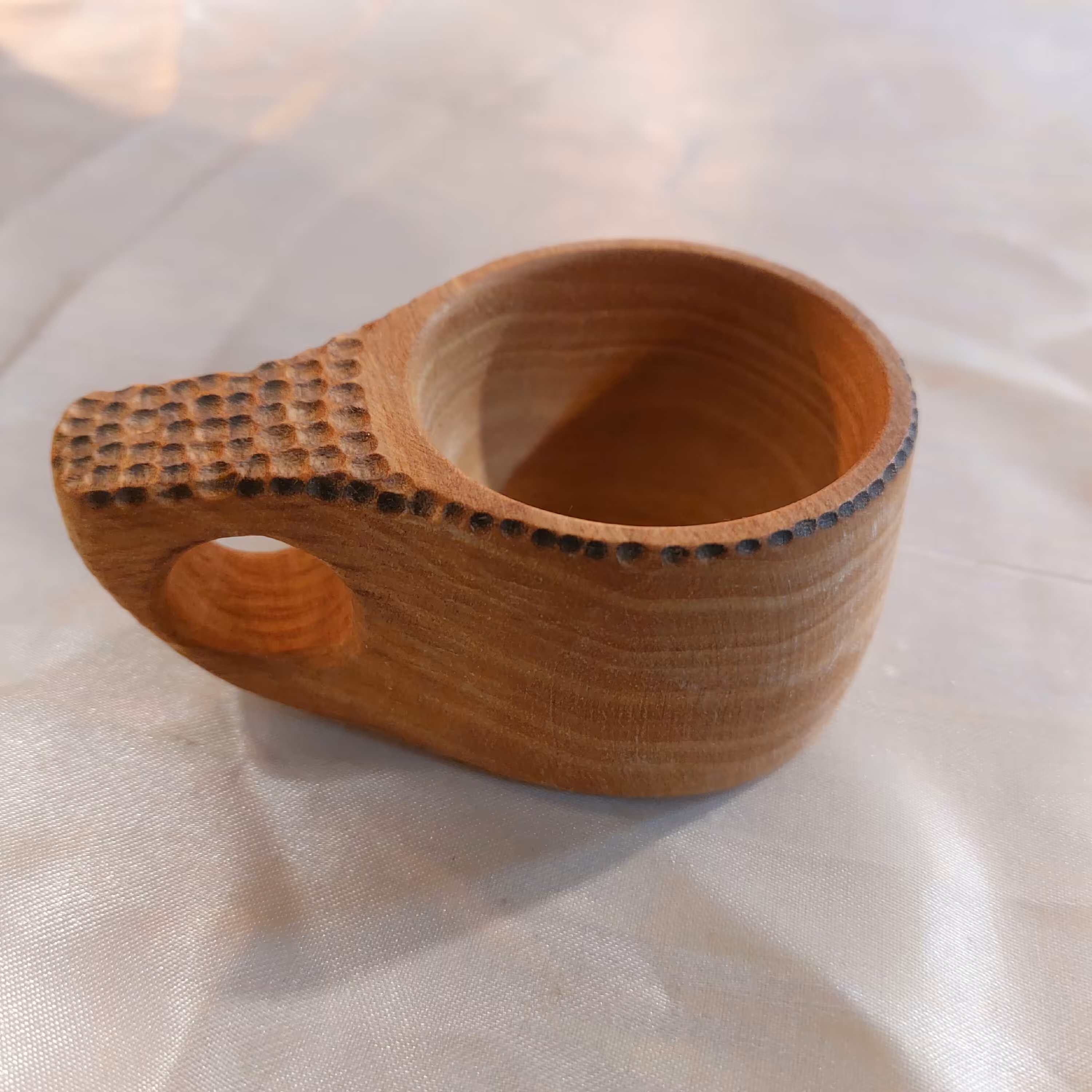 کوکسا چوبی(کاپ قهوه) چوب گردو پوشش روغن گیاهی  رنگ طبیعی 