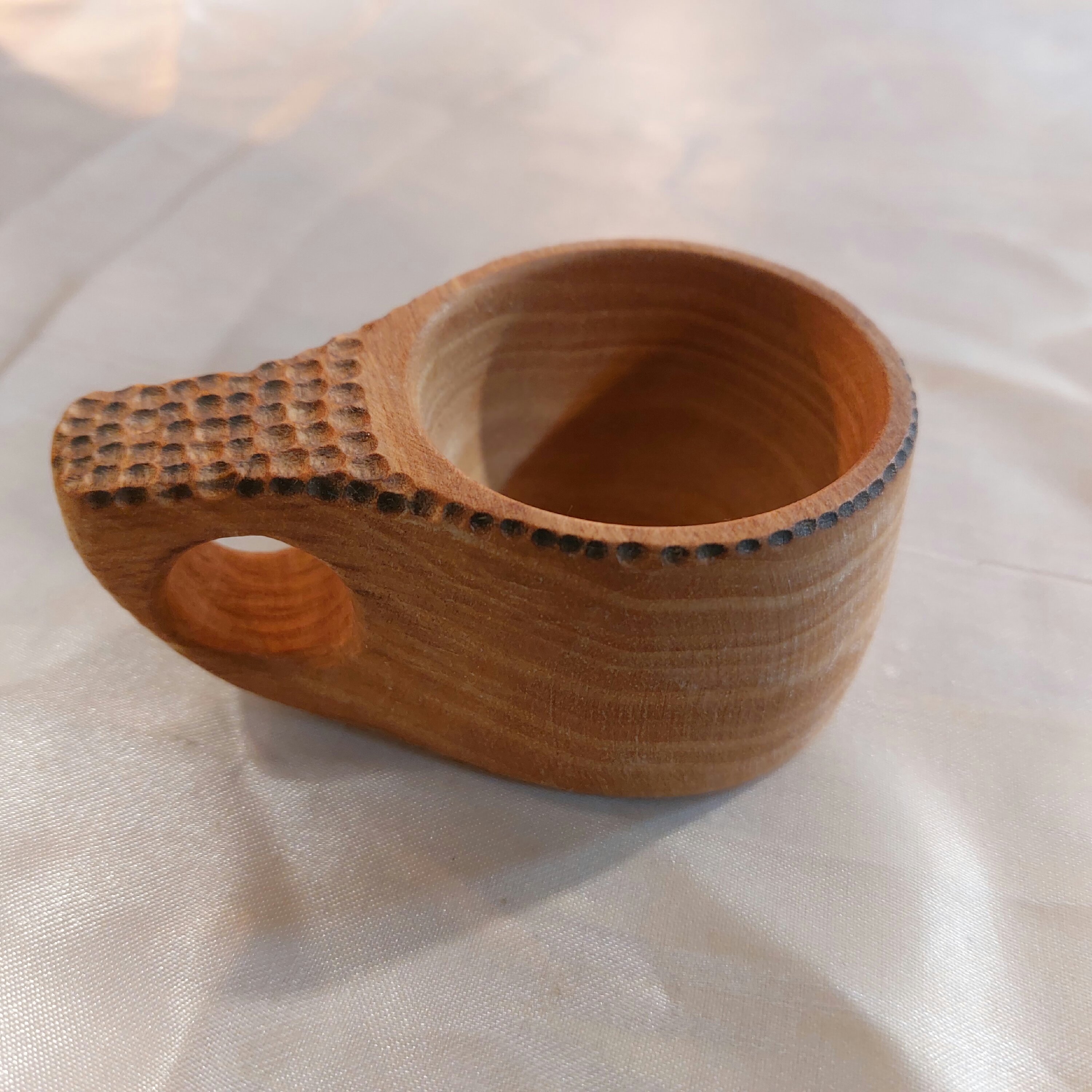 کوکسا چوبی(کاپ قهوه) چوب گردو پوشش روغن گیاهی رنگ طبیعی