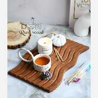 تخته گوشت و سرو،  طرح رنگین کمان، چوبی، سایز بزرگ، 