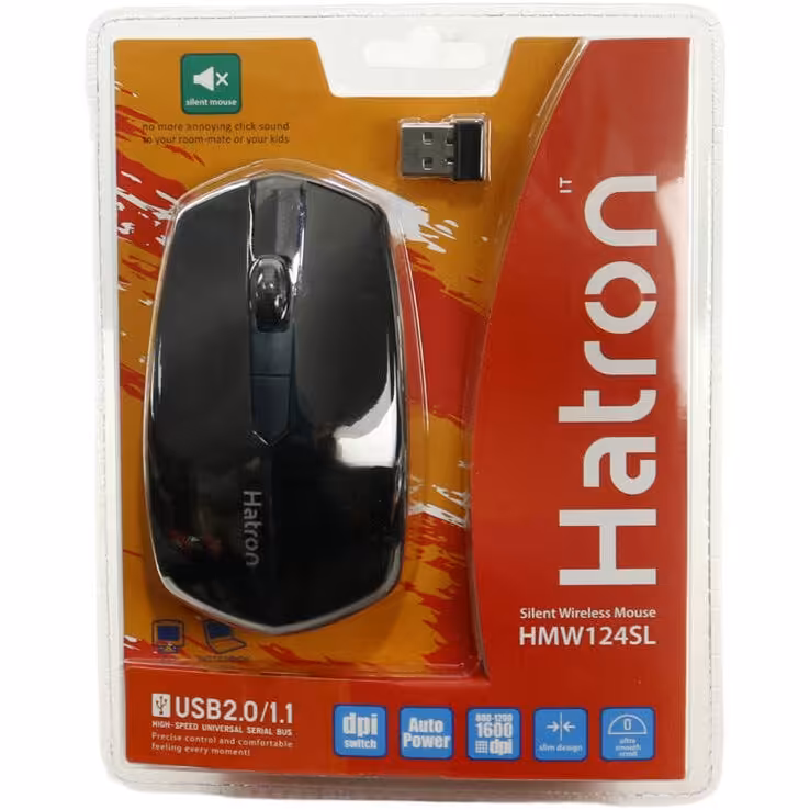 ماوس بی سیم هترون مدل HMW124SL  بی صدا