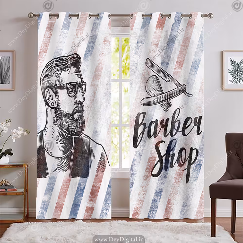 پرده سه بعدی آرایشگاه مردانه BA-6720-s