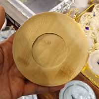زیر لیوان بامبو چوبی گرد بزرگ