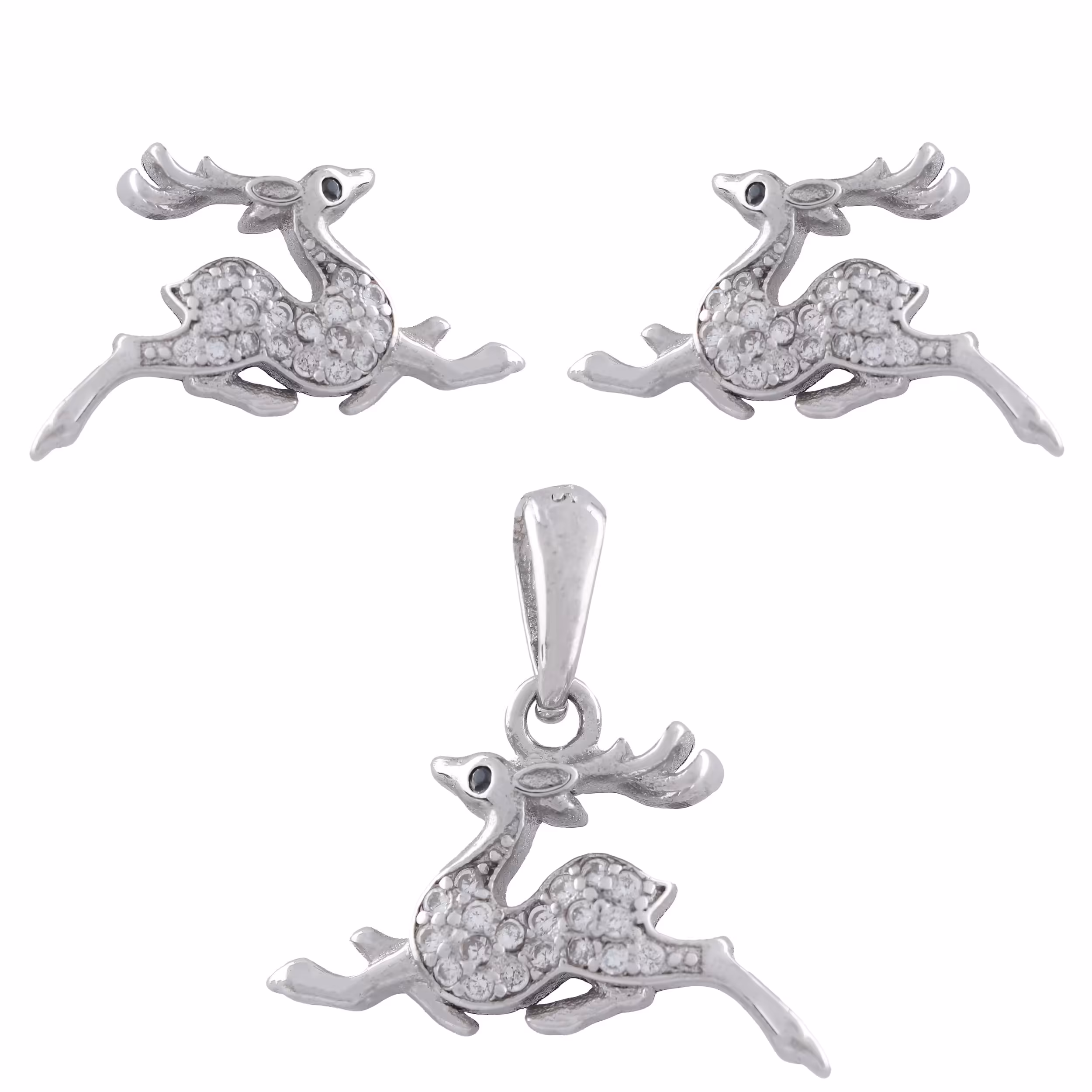 نیم ست نقره زنانه -مدل آهو -کد SHS-40