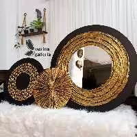 تابلو نقاشی برجسته دکوراتیو آیینه سه تکه تمام برجسته اجرا از سارینا گالری