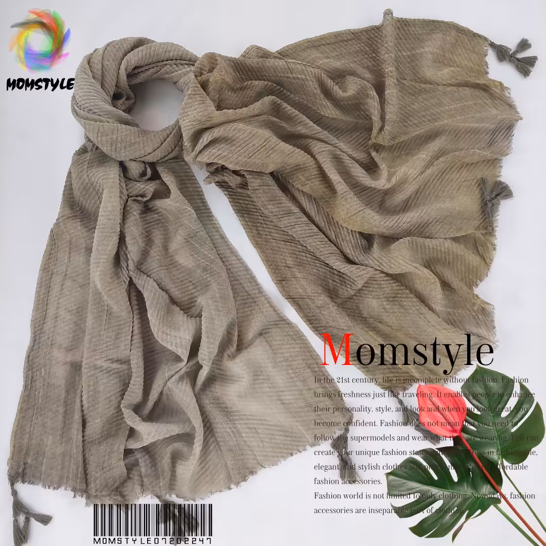 شال پلیسه سنگشور نخی  رنگبندی چهارفصل مام استایل