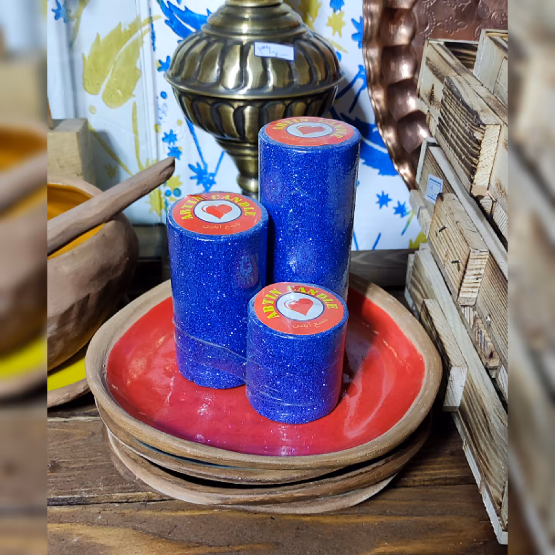 شمع سه عددی اکلیلی رنگی قطر 5 