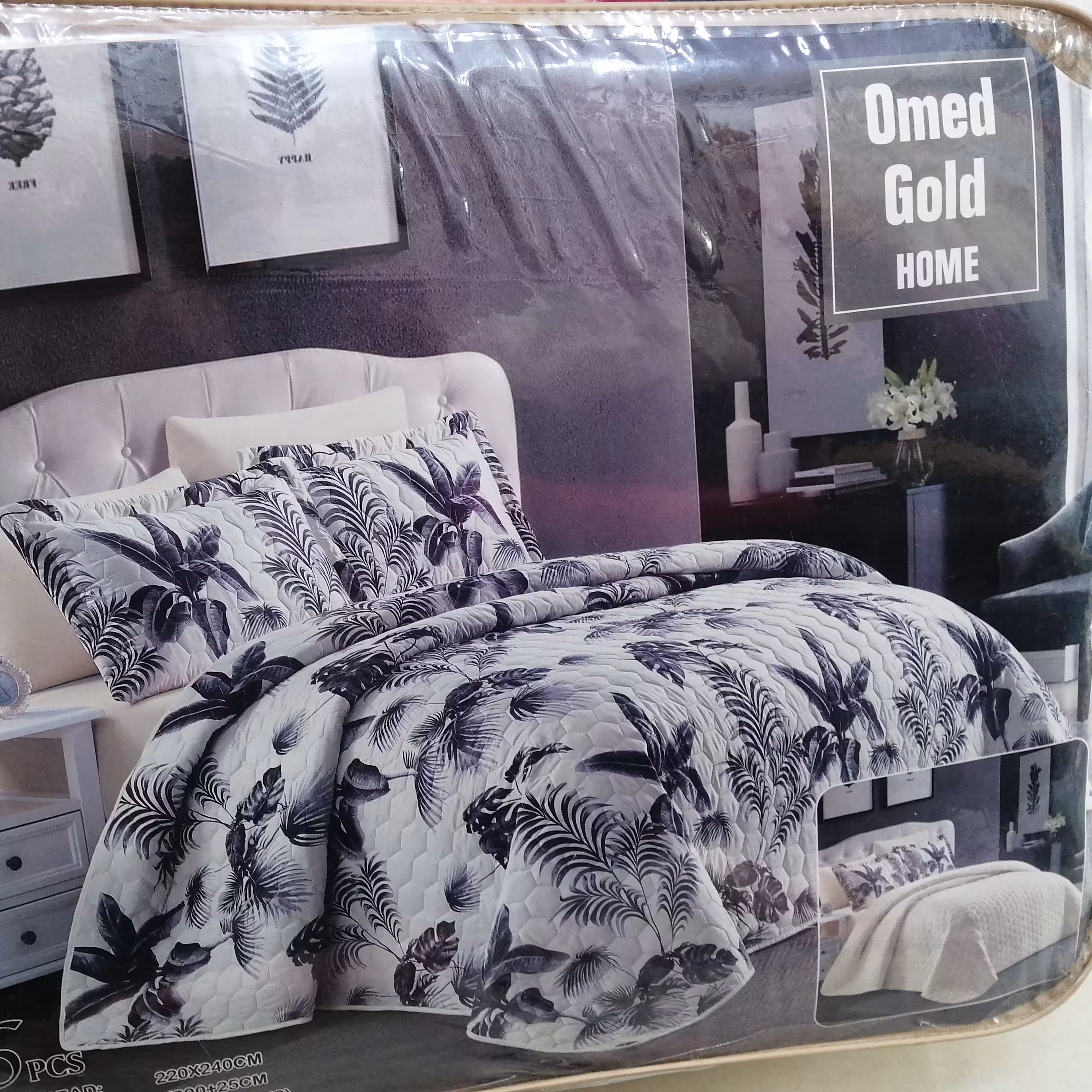 روتختی دونفره پنبه دوزی خارجی جنس نخی دورو یک طرف تکرنگ یک طرف گل دار 6تیکه در 20 رنگ و طرح 