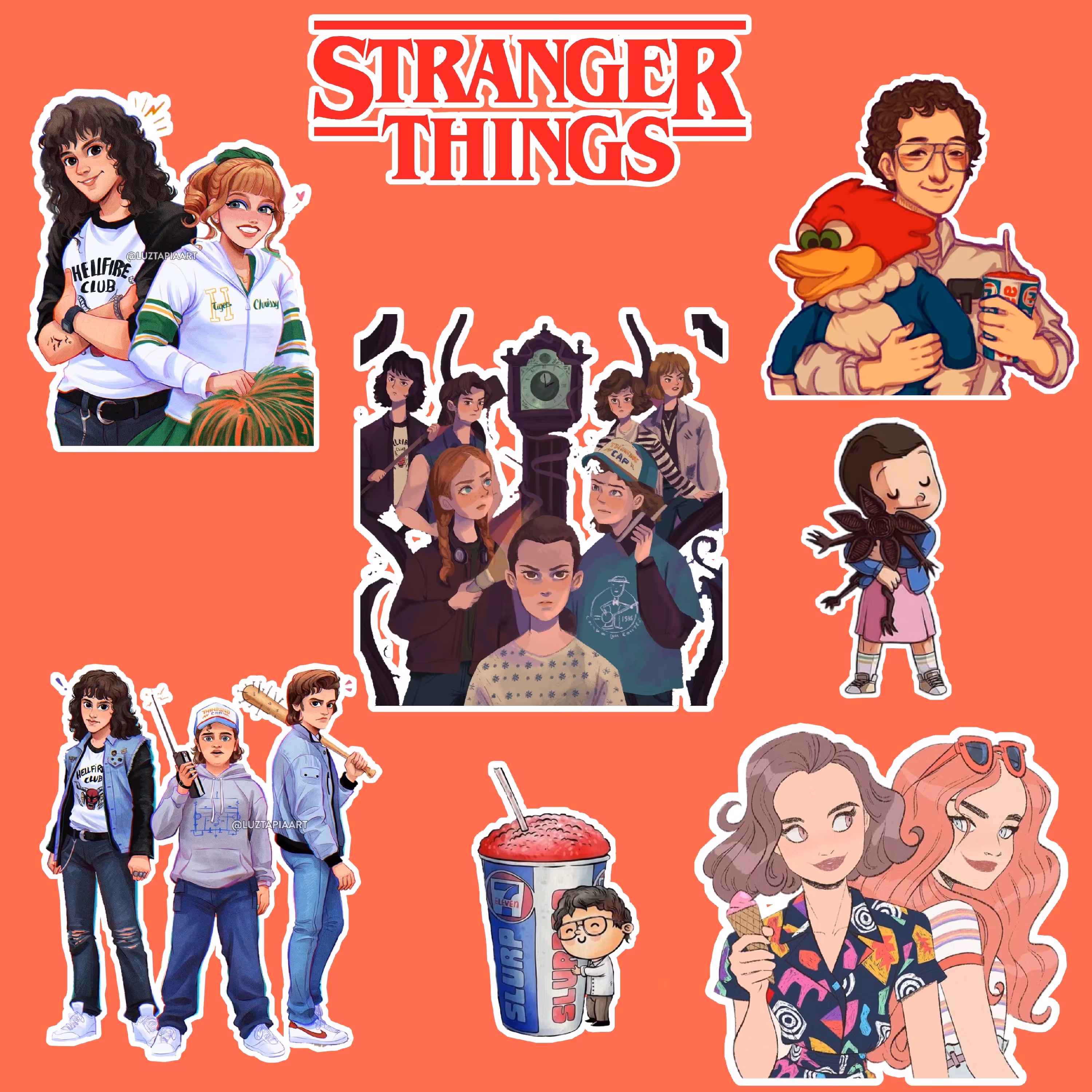استیکر طرح استرنجر تینگز