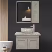 روشویی کابینتی باتیس طوسی سایز 70 همراه آینه باکس