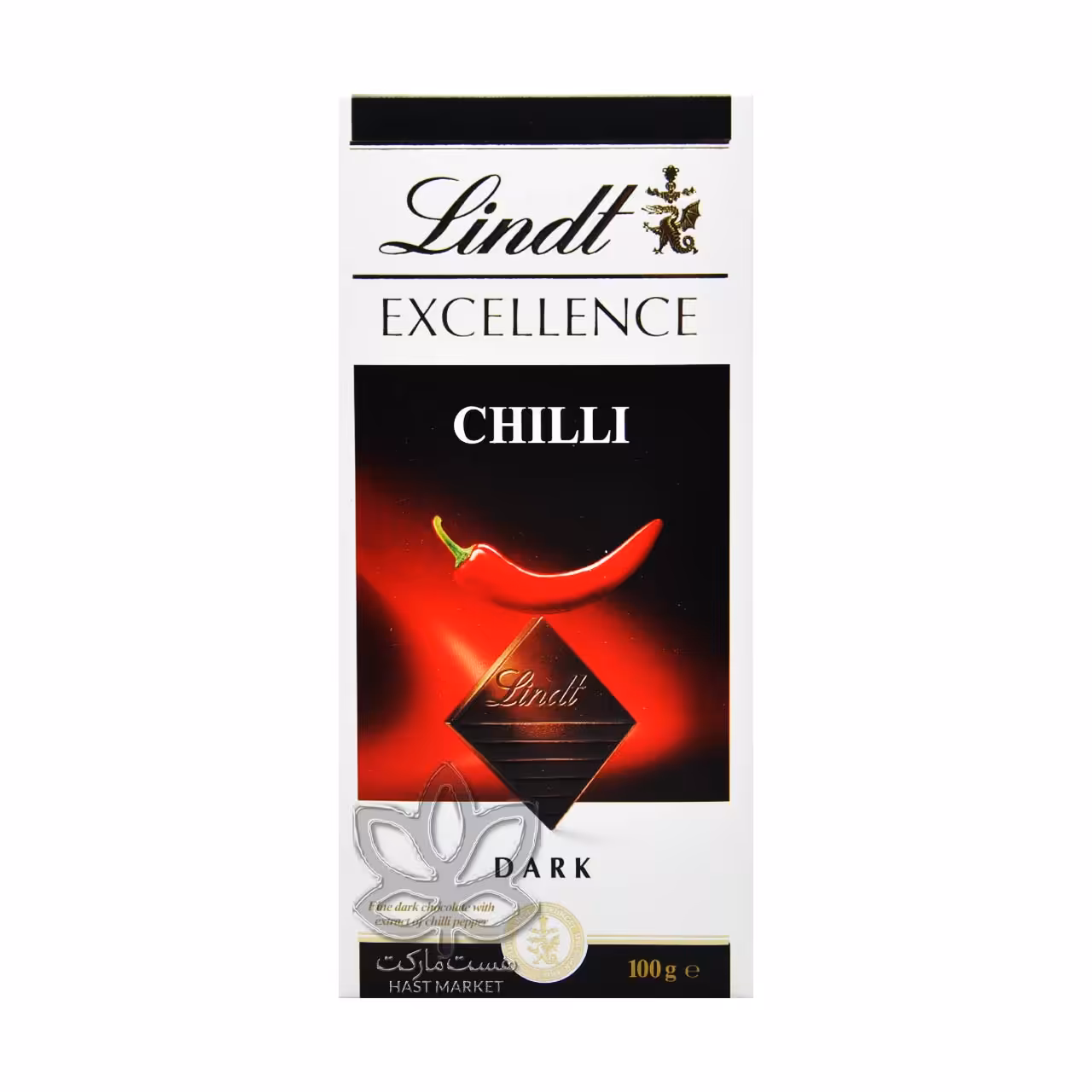 شکلات تلخ فلفلی ( چیلی ) 100 گرم اکسلنس لینت - lindt