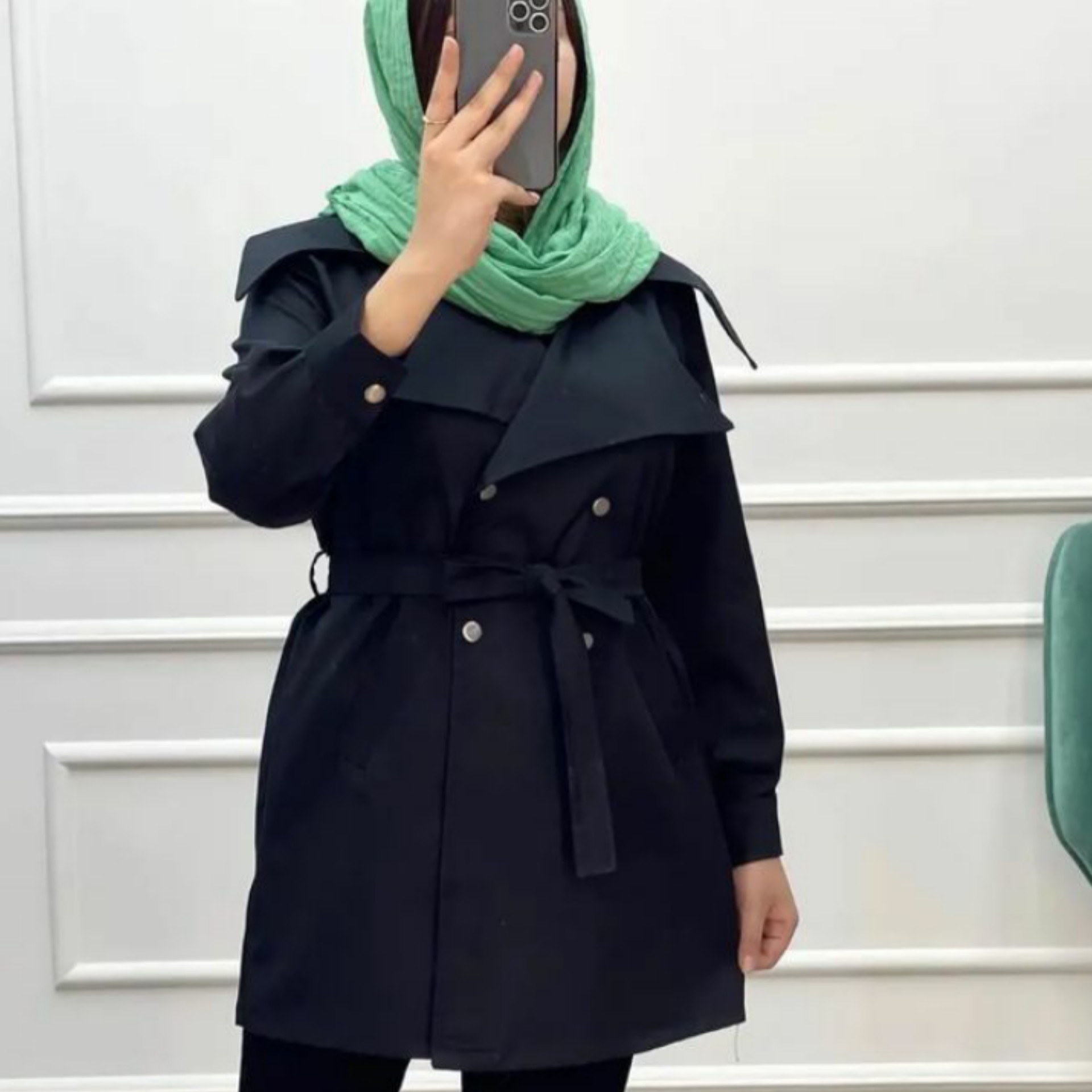 مانتو کتان چهار دکمه