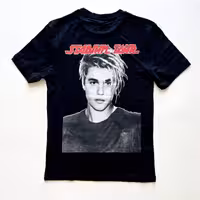 تیشرت لانگ مشکی جلو ساده پشت طرح دار وارداتی