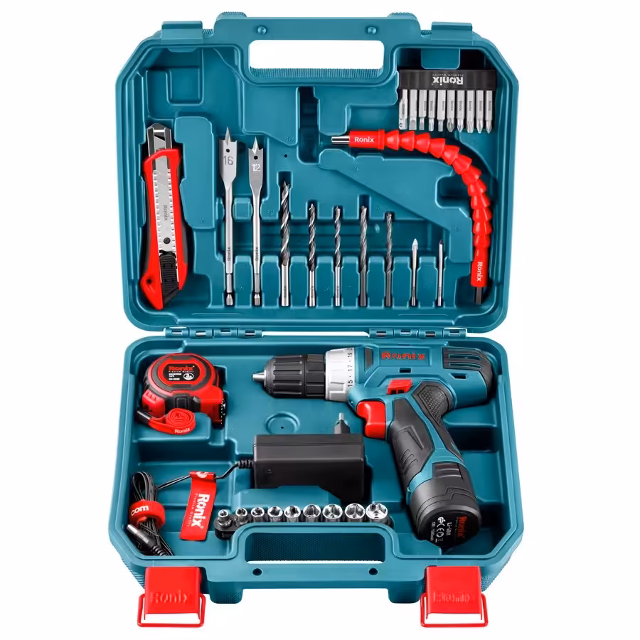 ست ترکیبی دریل شارژی 12 ولت تک باطری  35 پارچه Rs-8013